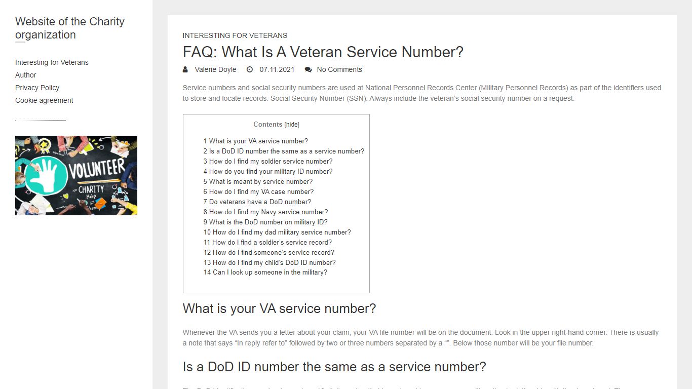 FAQ: What Is A Veteran Service Number? - Website of the Charity ...